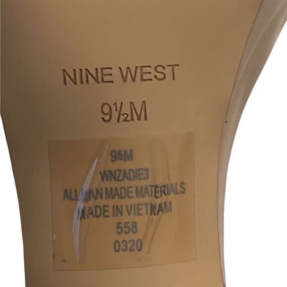 Nine West Loola Tan Patent Leather Ankle Strap Stiletto Heels Size 9.5 New - Picture 7 of 8